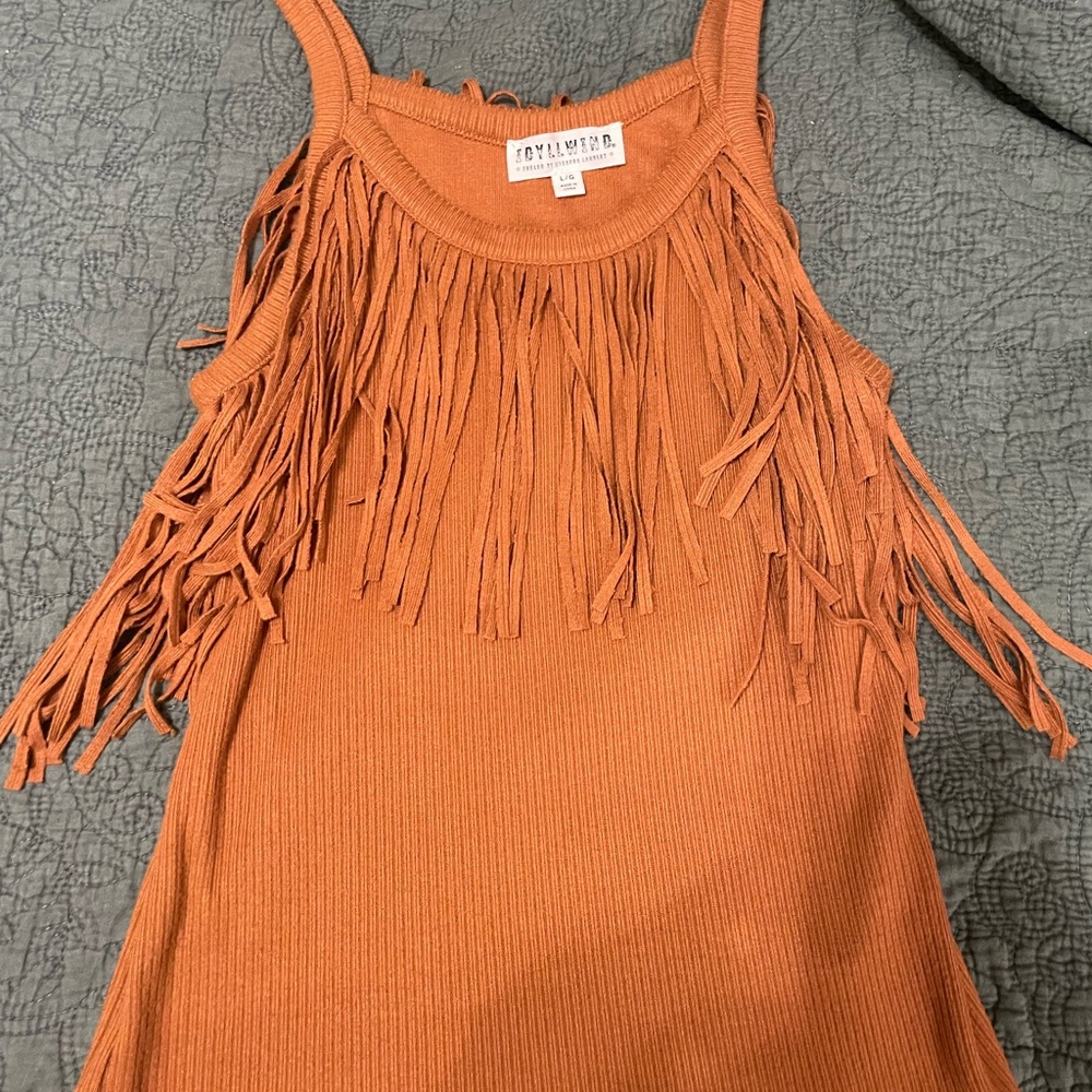 Idyllwind Rust Fringe Tank Top